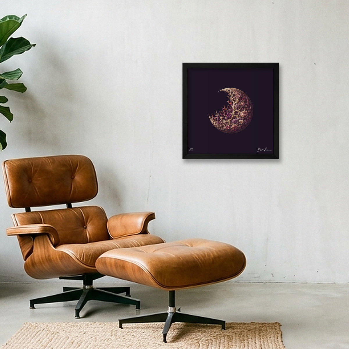 BONES - Moon Garden, No. 2 — 30×30cm, 12×12" Black Frame