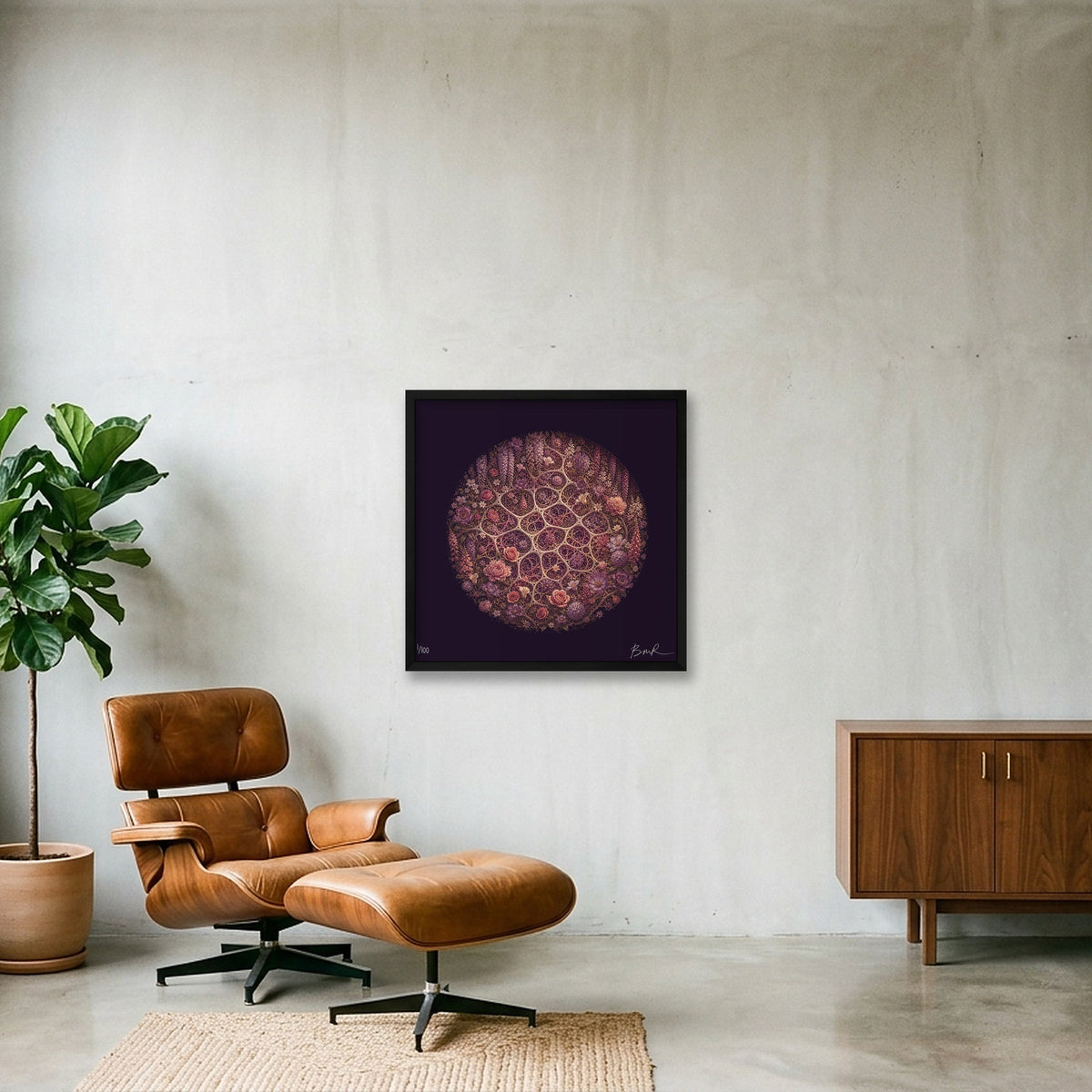 BONES - Garden of Eden, No. 2 — 50×50cm, 20×20" Black Frame