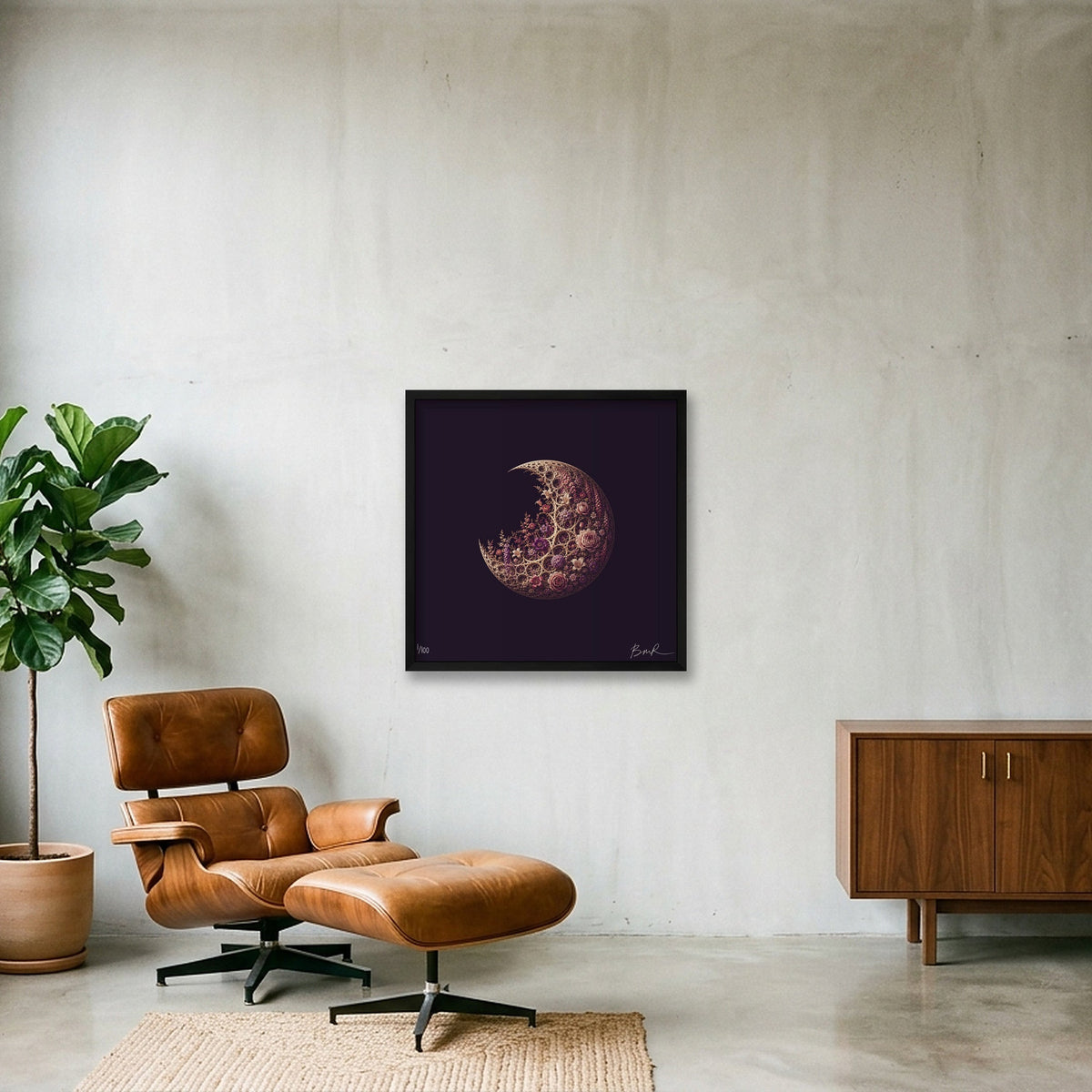 BONES - Moon Garden, No. 2 — 50×50cm, 20×20" Black Frame