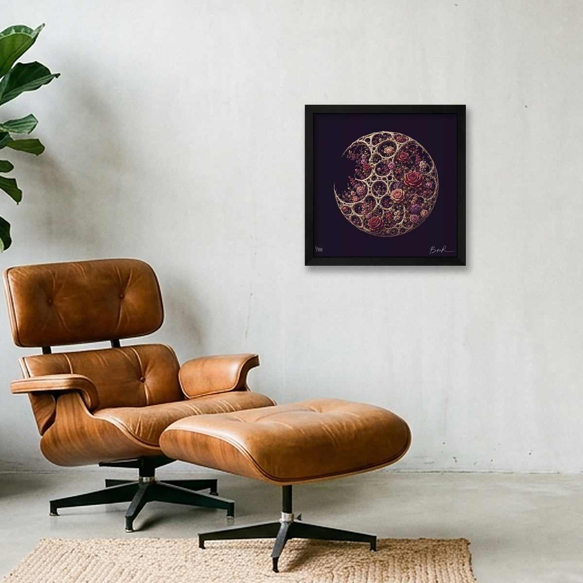 BONES - Moon Garden, No. 1 — 30×30cm, 12×12" Black Frame